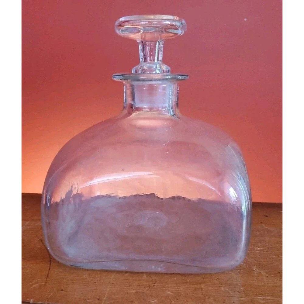 Blenko Williamsburg C6 W Glass Bottle Hand-blown Ship Decanter With Stopper Euc